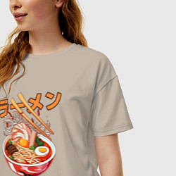 Футболка оверсайз женская Ramen Рамен, цвет: миндальный — фото 2