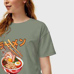 Футболка оверсайз женская Ramen Рамен, цвет: авокадо — фото 2