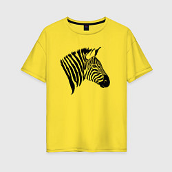 Футболка оверсайз женская Голова зебры сбоку, цвет: желтый