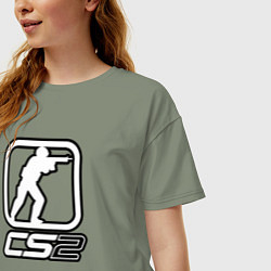 Футболка оверсайз женская CS2 logo, цвет: авокадо — фото 2