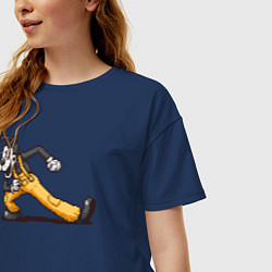 Футболка оверсайз женская Пиксельный Борис, цвет: тёмно-синий — фото 2