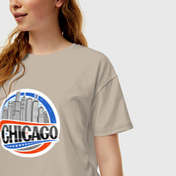 Футболка оверсайз женская Chicago, цвет: миндальный — фото 2