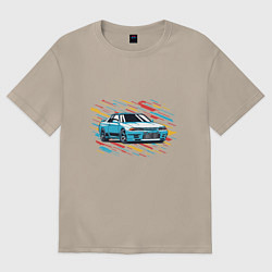Футболка оверсайз женская Nissan Skyline R32 GTR, цвет: миндальный