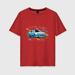 Футболка оверсайз женская Nissan Skyline R32 GTR, цвет: красный