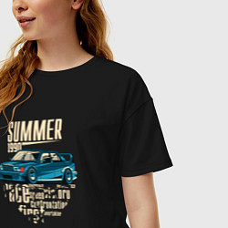 Футболка оверсайз женская Mercedes-Benz 190E Summer, цвет: черный — фото 2