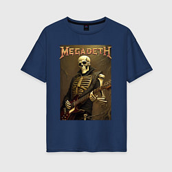 Футболка оверсайз женская Megadeth - skeleton - heavy metal, цвет: тёмно-синий