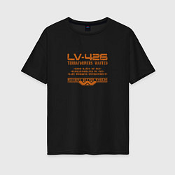 Футболка оверсайз женская Lv-426, цвет: черный