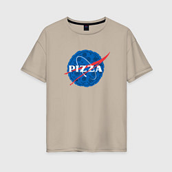 Футболка оверсайз женская Pizza x NASA, цвет: миндальный