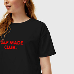 Футболка оверсайз женская Self made club, цвет: черный — фото 2