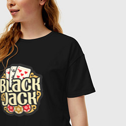 Футболка оверсайз женская Blackjack, цвет: черный — фото 2