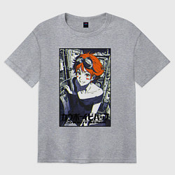 Футболка оверсайз женская Эд - космический ковбой, цвет: меланж