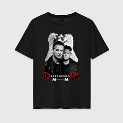 Футболка оверсайз женская Depeche Mode - Dave Gahan and Martin Gore, цвет: черный
