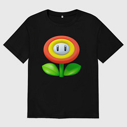 Женская футболка оверсайз Цветок Марио