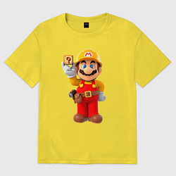 Футболка оверсайз женская Марио-строитель, цвет: желтый