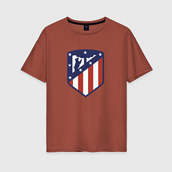 Футболка оверсайз женская Atletico Madrid FC, цвет: кирпичный