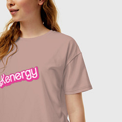 Футболка оверсайз женская Kenergy - в ретро стиле барби, цвет: пыльно-розовый — фото 2