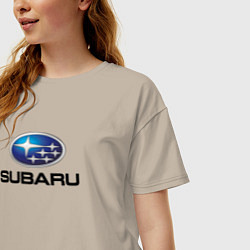 Футболка оверсайз женская Subaru sport auto, цвет: миндальный — фото 2