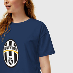 Футболка оверсайз женская Juventus sport fc, цвет: тёмно-синий — фото 2