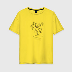 Футболка оверсайз женская Арс-пегас росчерк, цвет: желтый