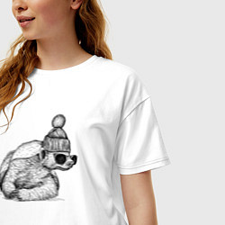 Футболка оверсайз женская Медоед стильный, цвет: белый — фото 2