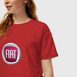 Футболка оверсайз женская Fiat Italy, цвет: красный — фото 2