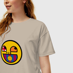 Футболка оверсайз женская Barcelona smile, цвет: миндальный — фото 2