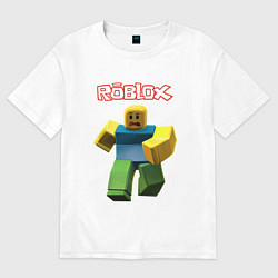 Футболка оверсайз женская Roblox бегущий персонаж, цвет: белый