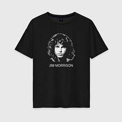 Футболка оверсайз женская Tribute to Jim Morrison one, цвет: черный