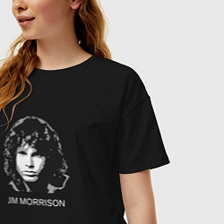 Футболка оверсайз женская Tribute to Jim Morrison one, цвет: черный — фото 2