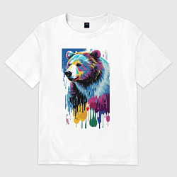 Футболка оверсайз женская Color bear - painting - neural network, цвет: белый