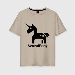 Футболка оверсайз женская Neural Pony, цвет: миндальный