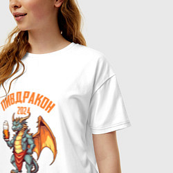 Футболка оверсайз женская Пивдракон 2024, цвет: белый — фото 2