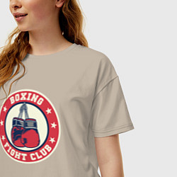 Футболка оверсайз женская Boxing fight club, цвет: миндальный — фото 2