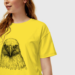 Футболка оверсайз женская Орёл анфас, цвет: желтый — фото 2