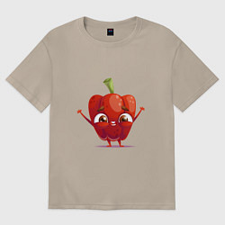 Футболка оверсайз женская Милый перчик, цвет: миндальный