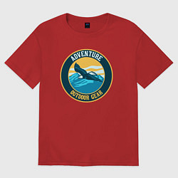 Футболка оверсайз женская Adventure eagle, цвет: красный