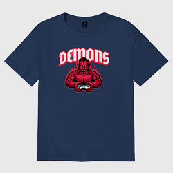 Футболка оверсайз женская Demons gamers, цвет: тёмно-синий