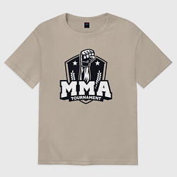 Футболка оверсайз женская Турнир MMA, цвет: миндальный
