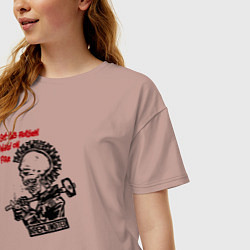 Футболка оверсайз женская Призрак ходит по Европе, цвет: пыльно-розовый — фото 2