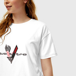 Футболка оверсайз женская Audi quattro logo, цвет: белый — фото 2