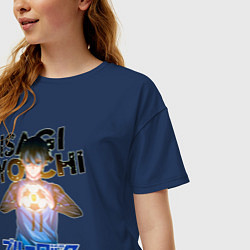 Футболка оверсайз женская Исаги из аниме синяя тюрьма, цвет: тёмно-синий — фото 2