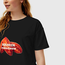 Футболка оверсайз женская Мамин пирожок, цвет: черный — фото 2