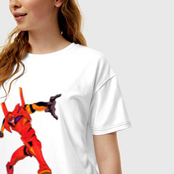 Футболка оверсайз женская Аска пилот био-робота ева 02, цвет: белый — фото 2