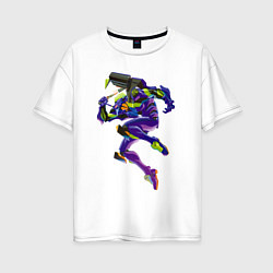 Женская футболка оверсайз Био-робот евангелион 01