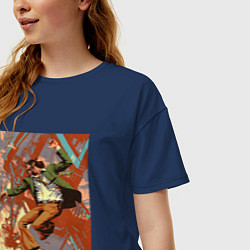 Футболка оверсайз женская Disco elysium, цвет: тёмно-синий — фото 2