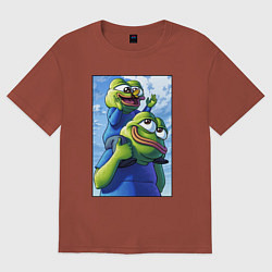 Футболка оверсайз женская Pepe dad, цвет: кирпичный