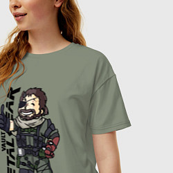 Футболка оверсайз женская Vault - Snake solid, цвет: авокадо — фото 2