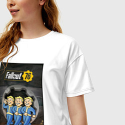 Футболка оверсайз женская Fallaut - vault boys, цвет: белый — фото 2