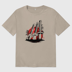 Футболка оверсайз женская Мечи Ророноа Зоро One Piece, цвет: миндальный