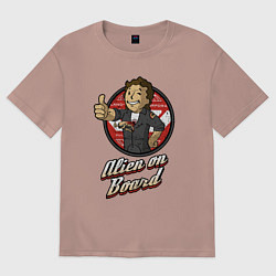 Футболка оверсайз женская Fallout - vault girl, цвет: пыльно-розовый